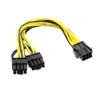 PCI-E 6pin to Dual 8-Pin 18AWG Y-Splitter Extension Cable (High