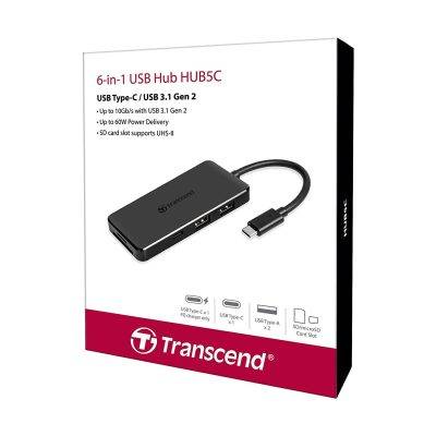 Transcend HUB5C 6-in-1 USB 3.1 Gen 2 Type-C Hub,...
